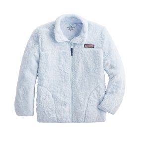 Girls' Plush Teddy Fleece Full Zip Jacket large